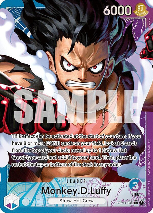 PSA 10 Monkey.D.Luffy (040) (Alternate Art) | OP11-040 | A Fist of Divine Speed